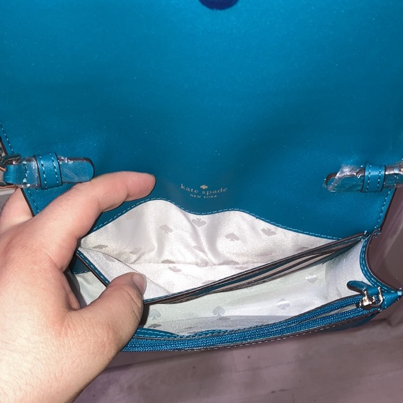 Kate Spade Staci Dark Peacock Blue Crossbody Purse Bag - Picture 8 of 16